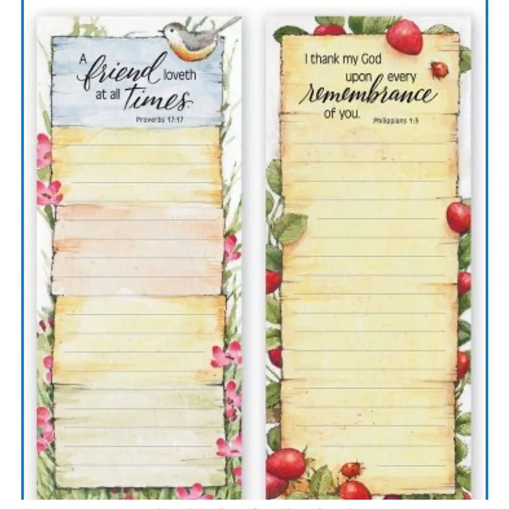 NWT 12 Seasonal Memo Pads Magnetic Back